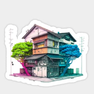 The houses of Ōsaka Sticker